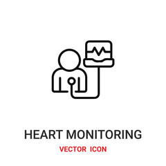 Cardiogram vector icon. Modern, simple flat vector illustration for website or mobile app.Heart monitoring or cardiology rate symbol, logo illustration. Pixel perfect vector graphics	