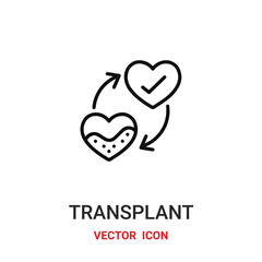 Transplant vector icon. Modern, simple flat vector illustration for website or mobile app.Heath transplant symbol, logo illustration. Pixel perfect vector graphics	