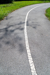 Obraz premium Kleiner Betonweg inmitten von Wiese