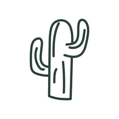 cactus plant line style icon vector design