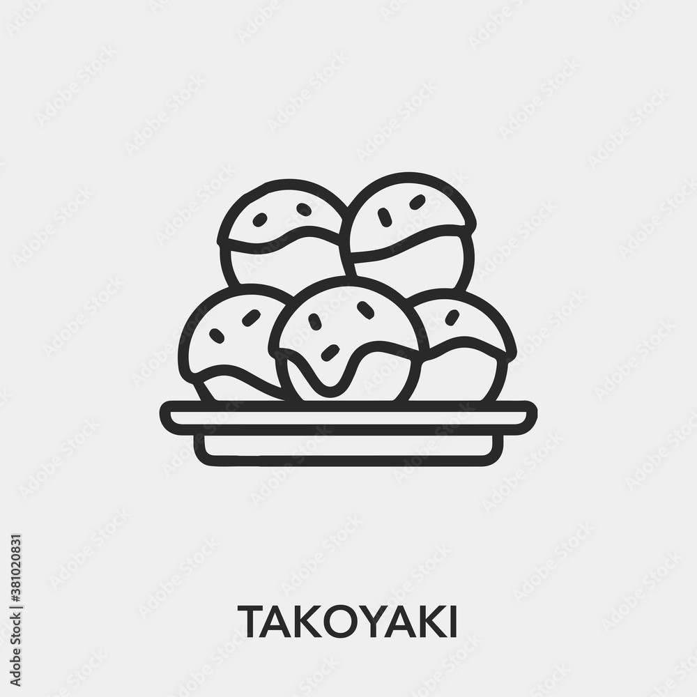 Poster takoyaki icon vector. linear style sign for mobile concept and web design. takoyaki symbol illustrat