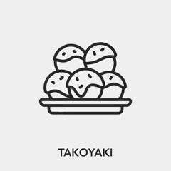 takoyaki icon vector. Linear style sign for mobile concept and web design. takoyaki symbol illustration. Pixel vector graphics - Vector.	