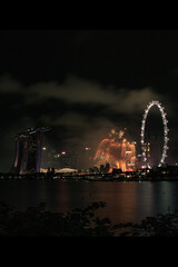 Fototapeta na wymiar New Years Eve Celebration Countdown at Singapore 2020 