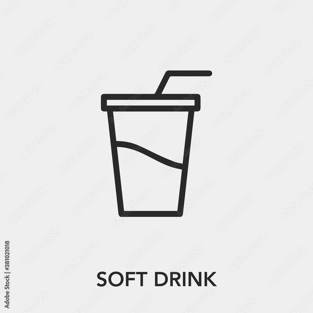 Poster soft drink icon vector. linear style sign for mobile concept and web design. soft drink symbol illus