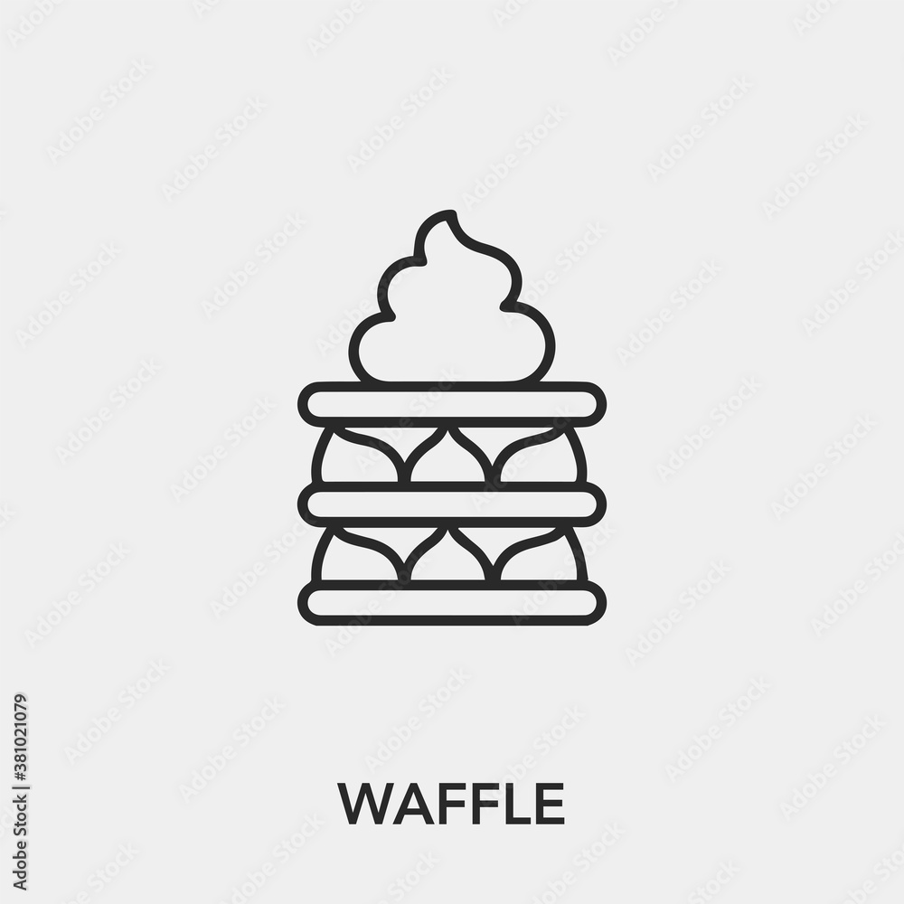 Poster waffle icon vector. linear style sign for mobile concept and web design. waffle symbol illustration.