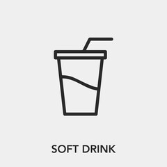 soft drink icon vector. Linear style sign for mobile concept and web design. soft drink symbol illustration. Pixel vector graphics - Vector.	