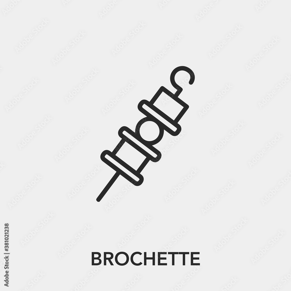 Poster brochette icon vector. linear style sign for mobile concept and web design. brochette symbol illustr
