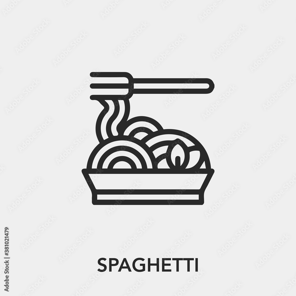 Aufkleber spaghetti icon vector. linear style sign for mobile concept and web design. spaghetti symbol illustr
