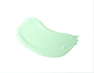 Stroke of green color correcting concealer isolated on white - Powered by Adobe