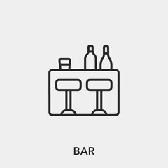 drink bar icon vector. Linear style sign for mobile concept and web design. drink bar symbol illustration. Pixel vector graphics - Vector.	