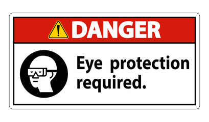 Danger Sign Eye Protection Required Symbol Isolate on White Background
