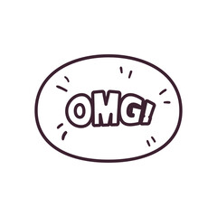 pop art omg bubble line style icon vector design