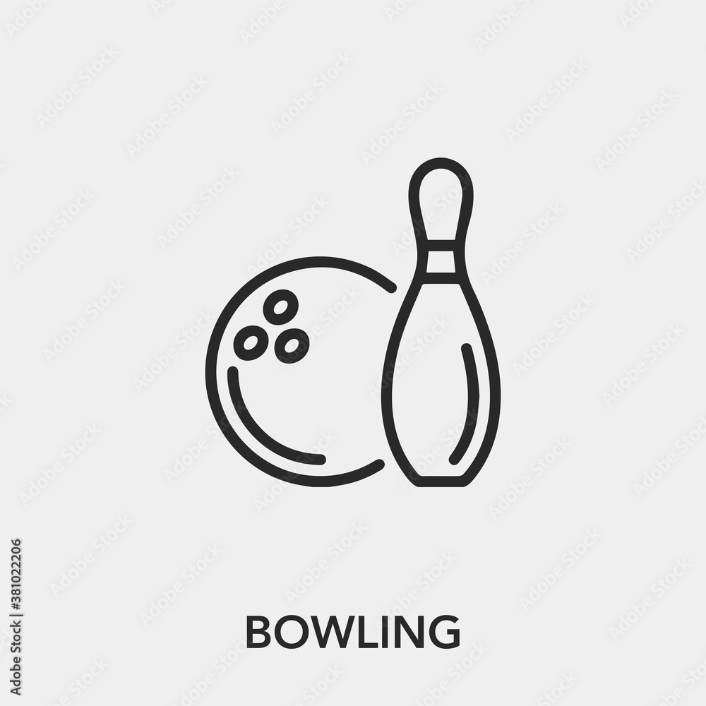 Poster bowling icon vector. linear style sign for mobile concept and web design. bowling symbol illustratio