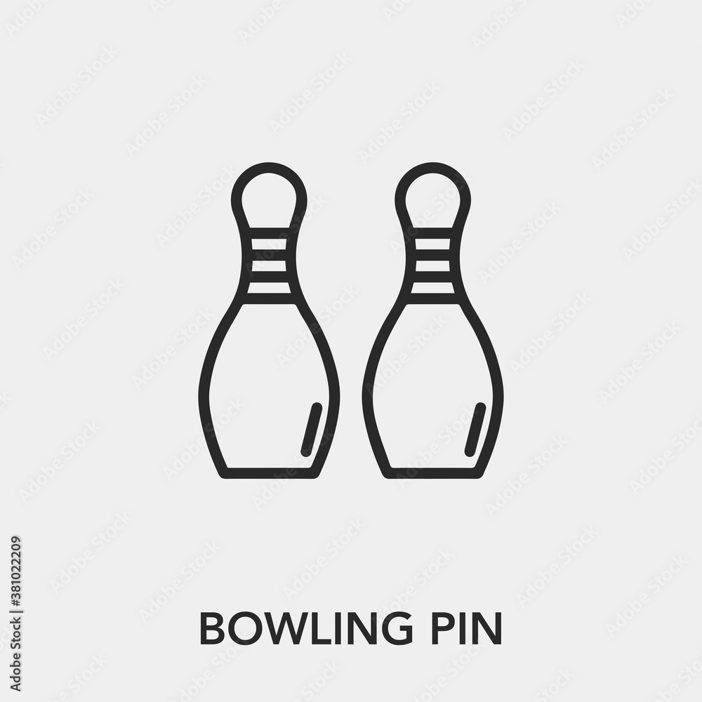 Poster bowling pin icon vector. linear style sign for mobile concept and web design. bowling pin symbol ill