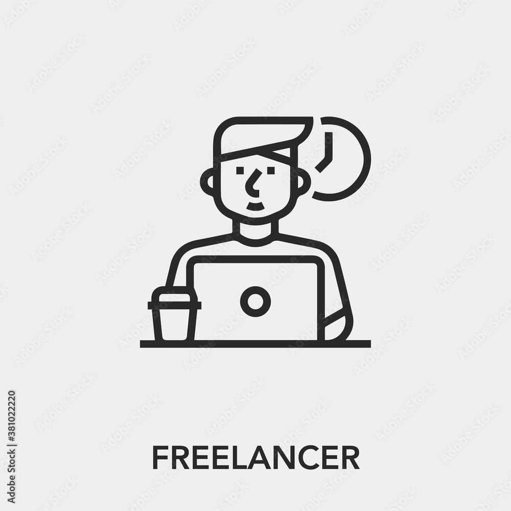 Poster freelancer icon vector. linear style sign for mobile concept and web design. freelancer symbol illus