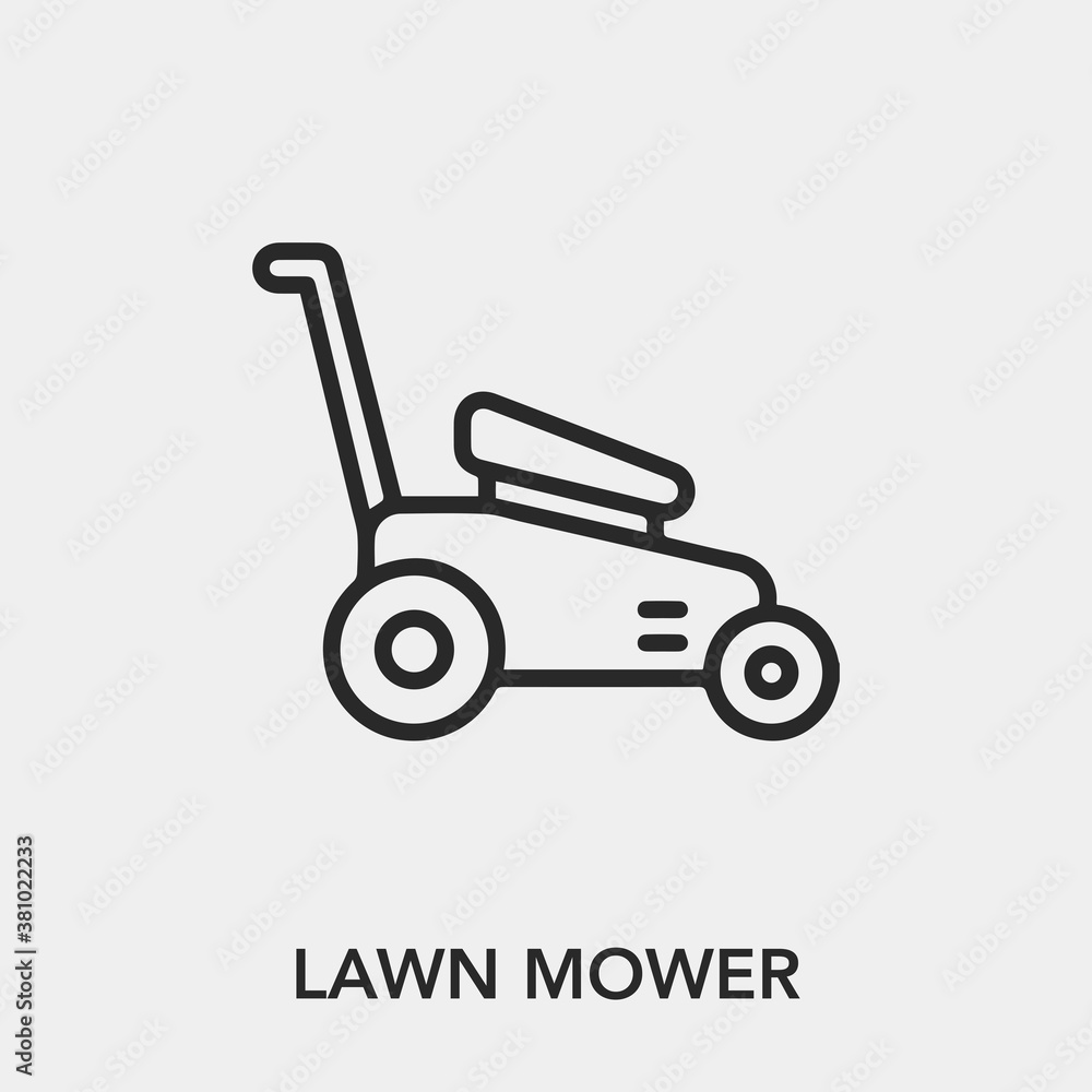 Poster lawn mower icon vector. linear style sign for mobile concept and web design. lawn mower symbol illus