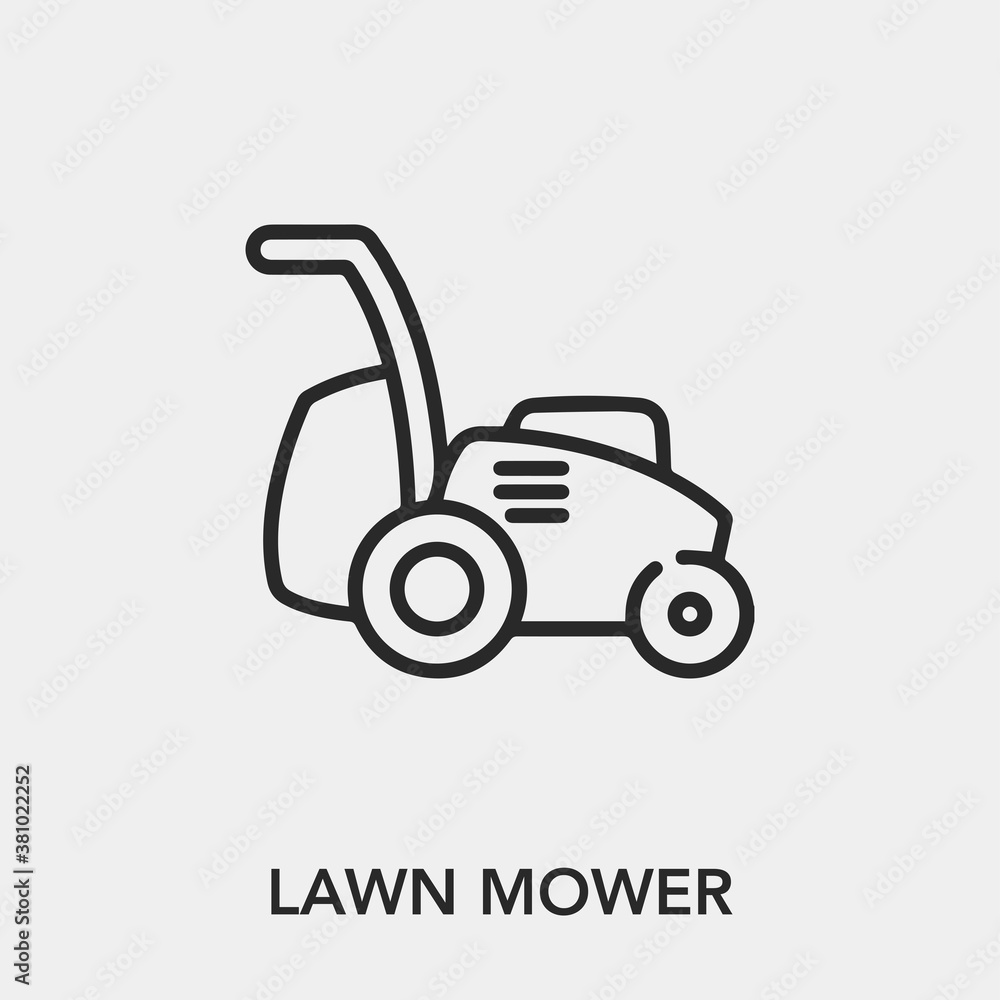 Poster lawn mower icon vector. linear style sign for mobile concept and web design. lawn mower symbol illus