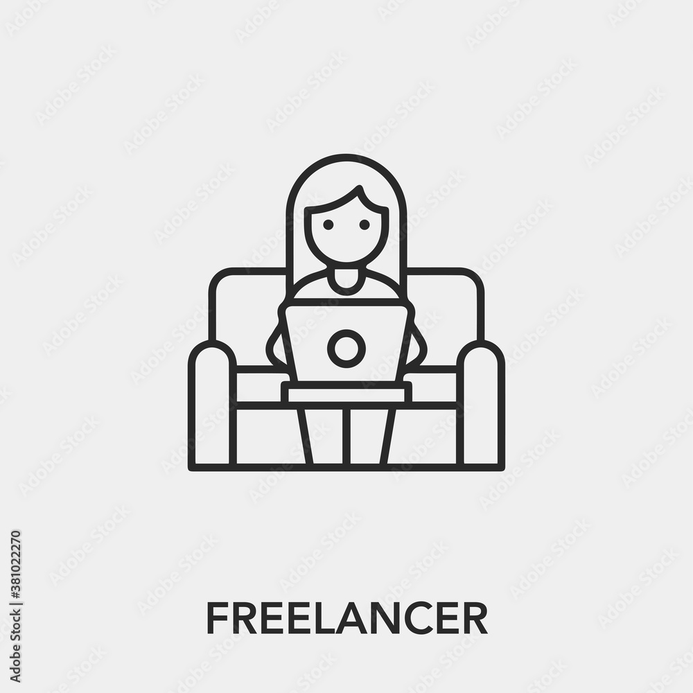 Poster freelancer icon vector. linear style sign for mobile concept and web design. freelancer symbol illus