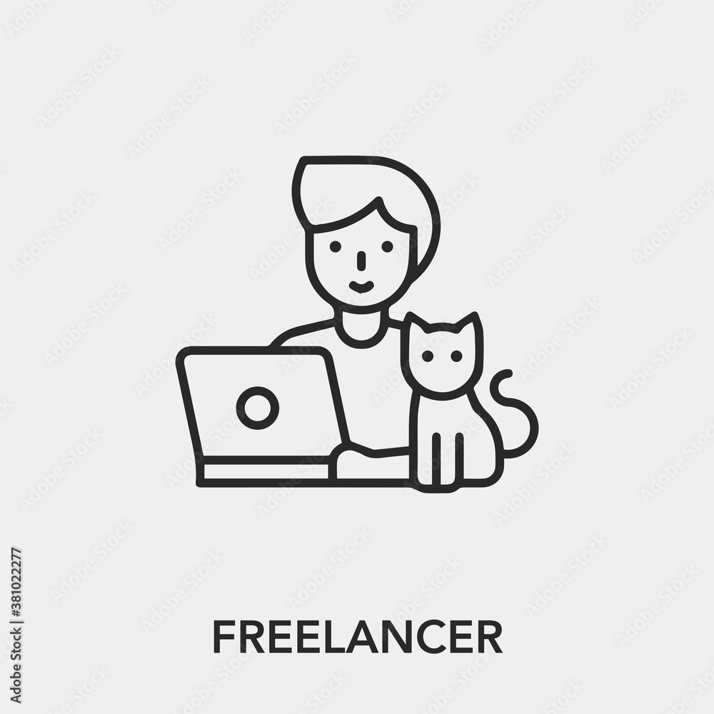 Poster freelancer icon vector. linear style sign for mobile concept and web design. freelancer symbol illus