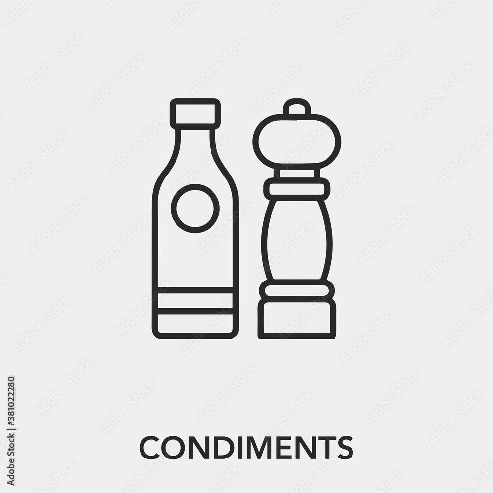Poster condiments icon vector. linear style sign for mobile concept and web design. spice symbol illustrati