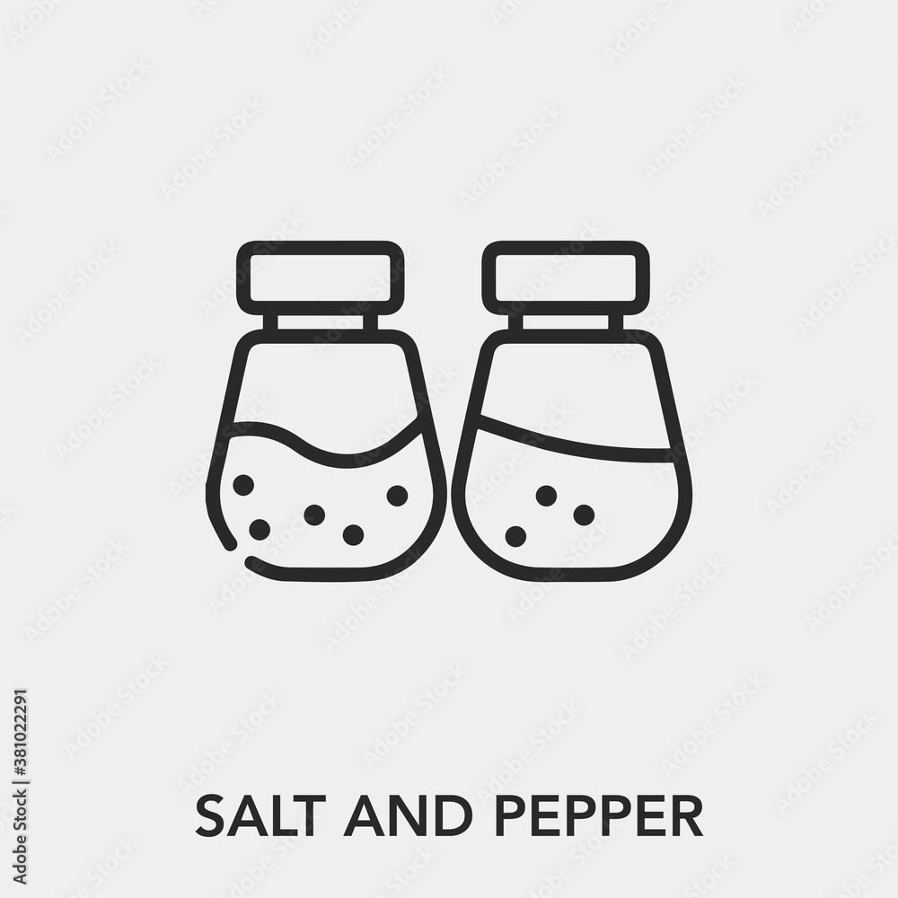 Poster salt and pepper icon vector. linear style sign for mobile concept and web design. salt and pepper sy