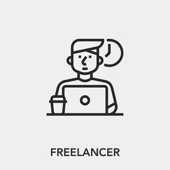 freelancer icon vector. Linear style sign for mobile concept and web design. freelancer symbol illustration. Pixel vector graphics - Vector.	