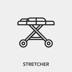 stretcher icon vector. Linear style sign for mobile concept and web design. stretcher symbol illustration. Pixel vector graphics - Vector.	