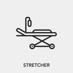 stretcher icon vector. Linear style sign for mobile concept and web design. stretcher symbol illustration. Pixel vector graphics - Vector.	