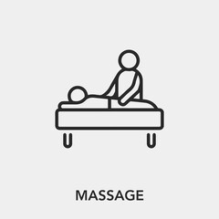 massage icon vector. Linear style sign for mobile concept and web design. massage symbol illustration. Pixel vector graphics - Vector.	