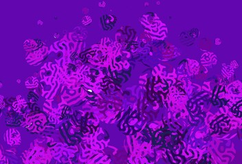 Fototapeta na wymiar Light Purple vector pattern with random forms.