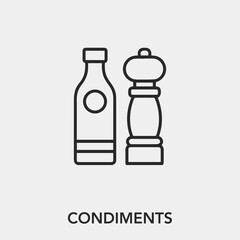 condiments icon vector. Linear style sign for mobile concept and web design. spice symbol illustration. Pixel vector graphics - Vector.	
