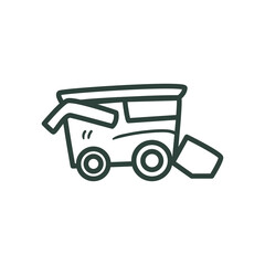 farm trailer line style icon vector design