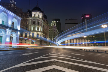 Halo of lights in avenida de Buenos Aires, Argentina