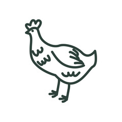 chicken line style icon vector design