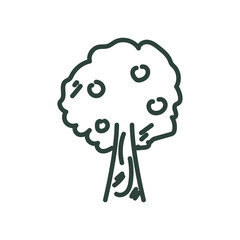 tree line style icon vector design