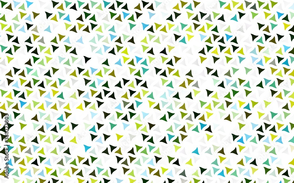 Poster light green, yellow vector seamless texture in triangular style. modern abstract illustration with c