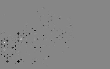 Light Silver, Gray vector template with sky stars. Stars on blurred abstract background with gradient. The template can be used as a background.