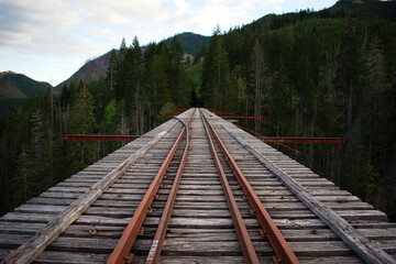 Fototapeta premium Old railroad bridge over a valley.