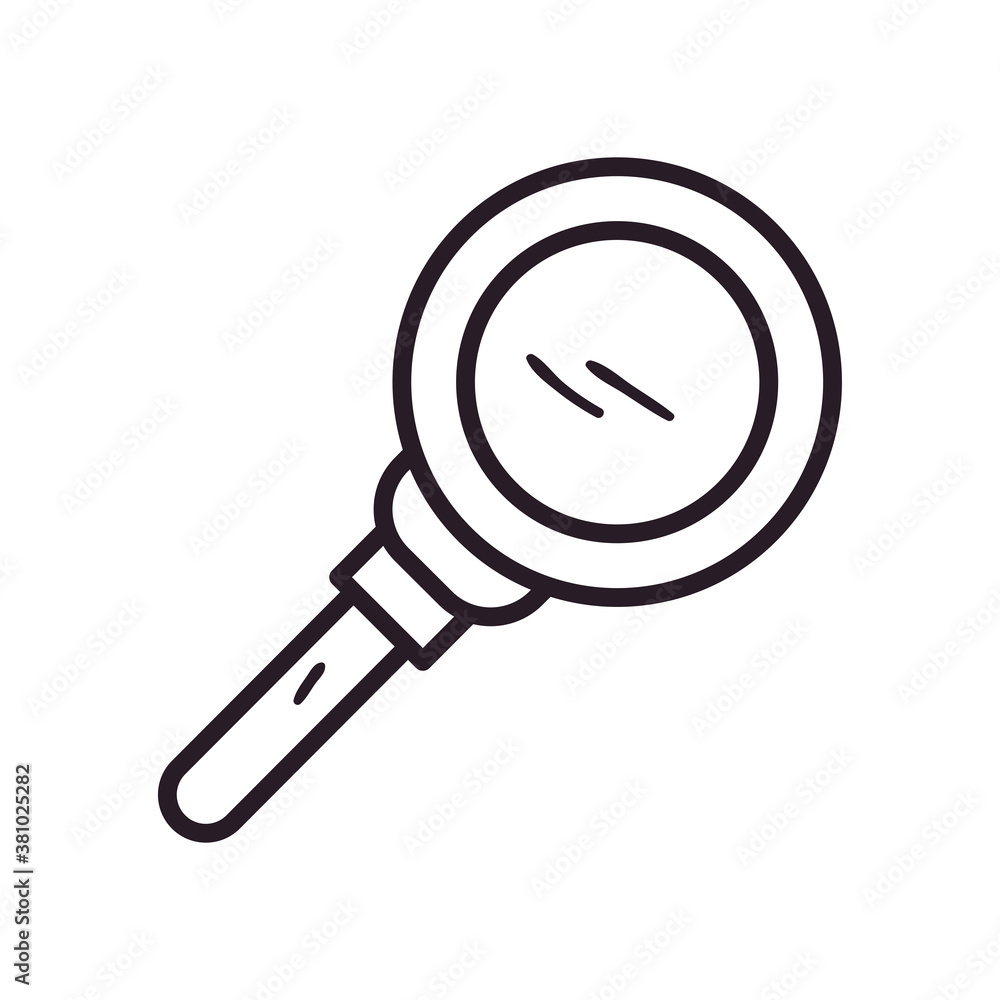 Poster lupe line style icon vector design