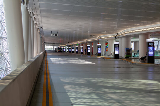 Empty Transit Center In San Francisco Due To Pandemic 