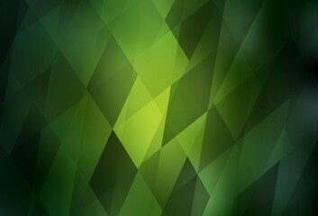 Dark Green vector background in polygonal style.