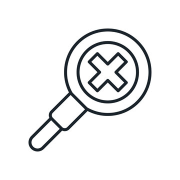 cross in lupe line style icon vector design
