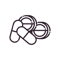 pills line style icon vector design