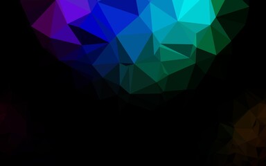 Obraz premium Dark Multicolor, Rainbow vector polygonal template. A vague abstract illustration with gradient. Completely new template for your business design.