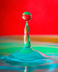 Waterdrops - red green