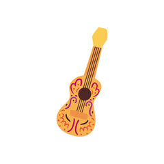 mexican guitar free form style icon vector design