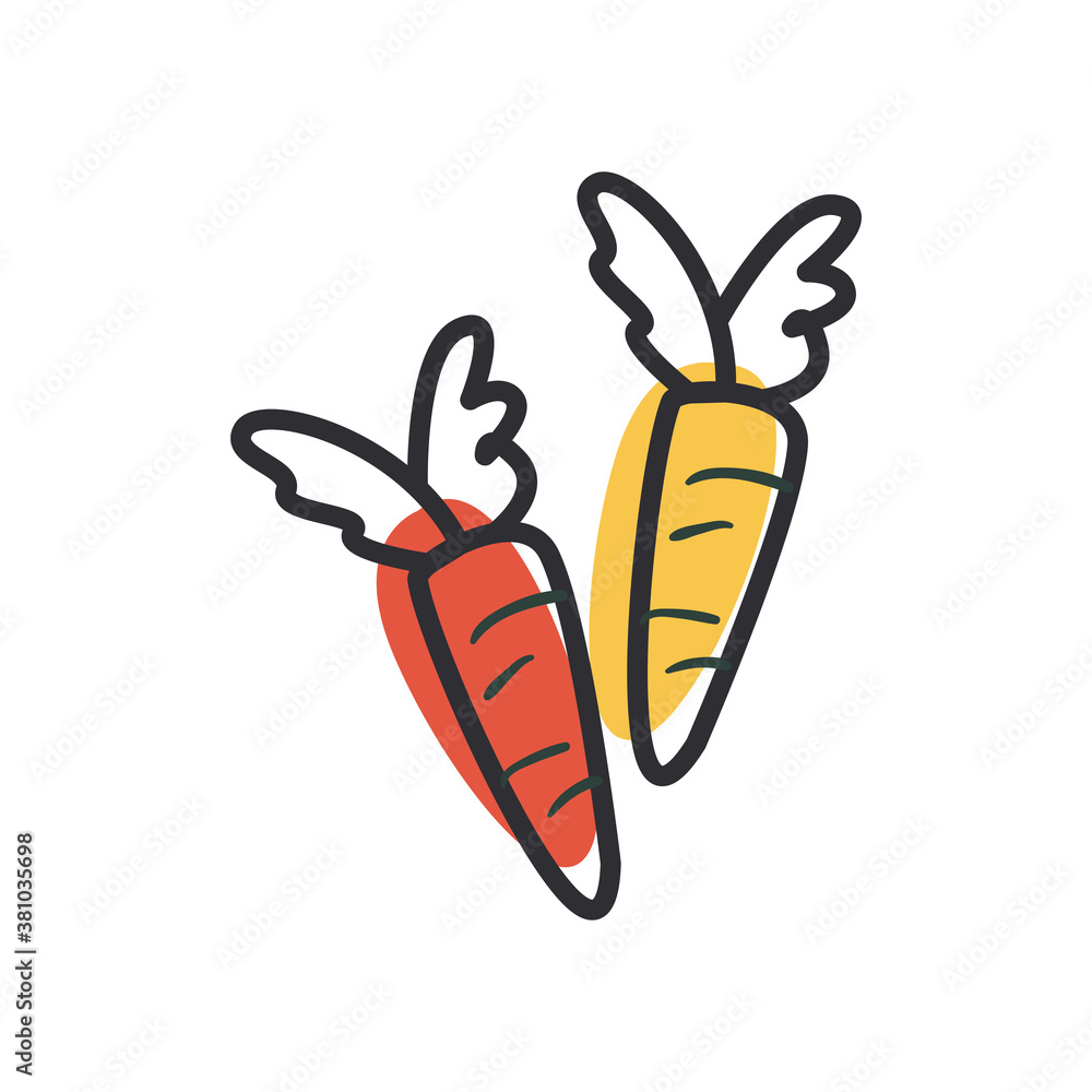 Poster carrtos line and fill style icon vector design
