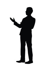 Presentation man silhouette vector