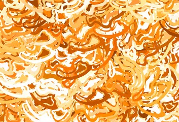 Light Orange vector template with chaotic shapes.
