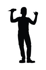 Young single silhouette vector